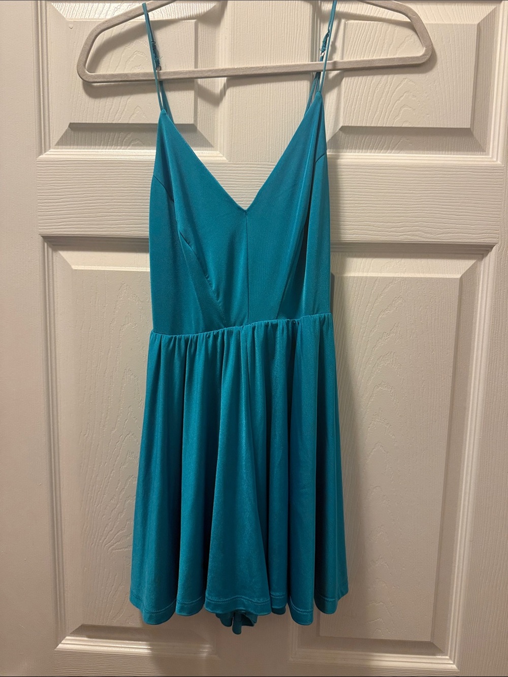 silence + noise Teal V-Neck Spaghetti Strap Romper